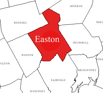 location of Easton in County map